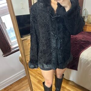 Utex Black Teddy Jacket for Women